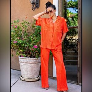 23. Vava Voom Pleated Plisse Pant Set